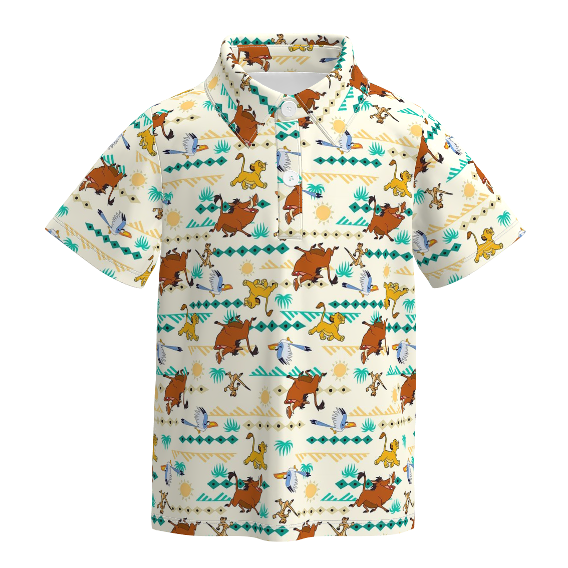 (Pre Order)Boys Spring&Summer Cartoon Print Four-way Stretch Shirt