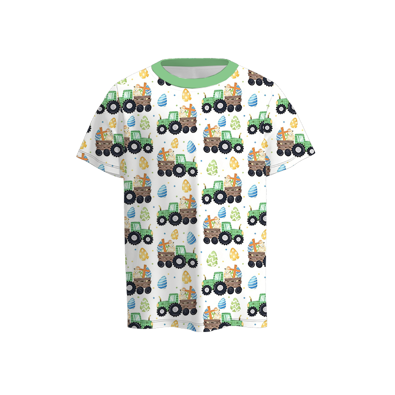 (Pre Order)Brothers Easter Truck Print Top&Romper