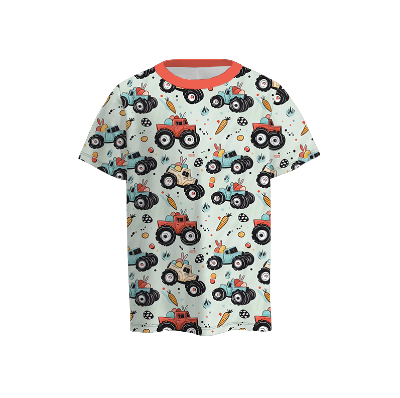 (Pre Order)Brothers Easter Truck Print Top&Romper