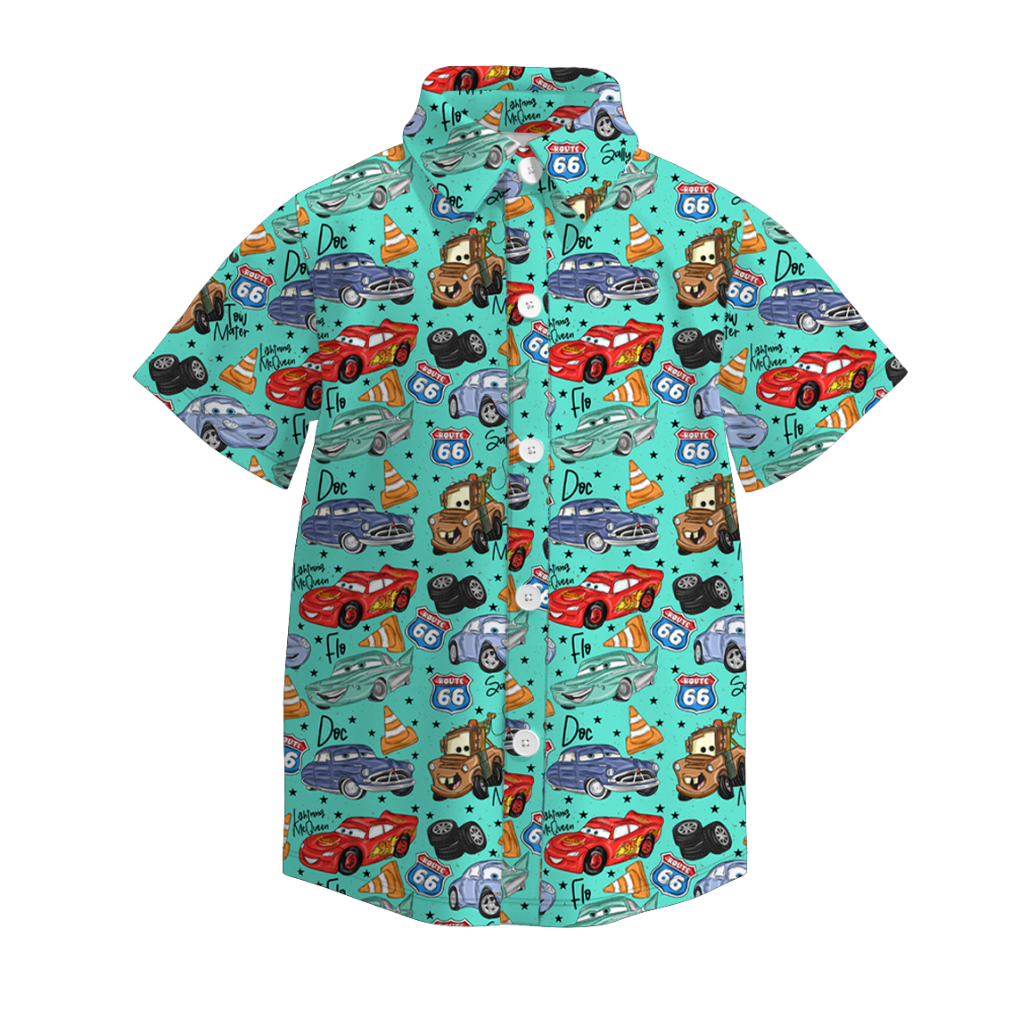 (Pre Order)Family Spring&Summer Cartoon Car Print Dress,Romper&Top