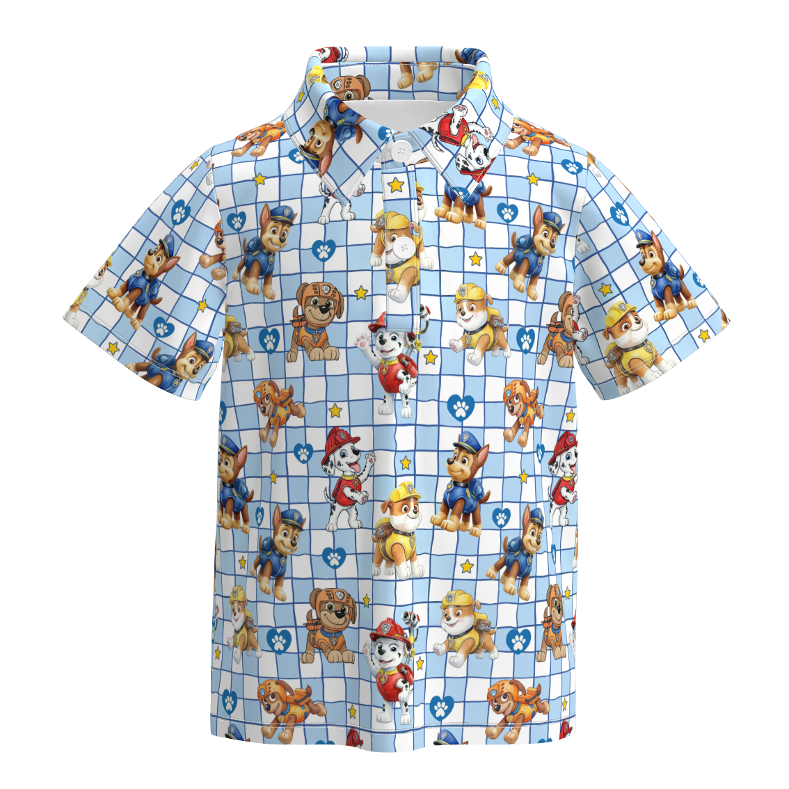 (Pre Order+Prepack Zone)Boys Summer Back To School Print Four-way Stretch Shirt(Mix Size)