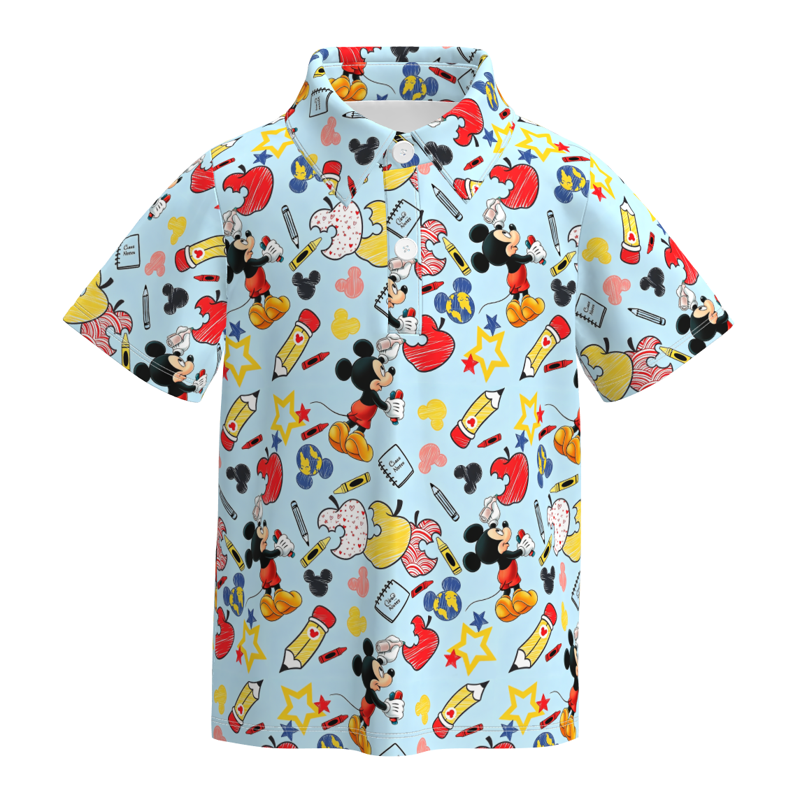 (Pre Order+Prepack Zone)Boys Summer Back To School Print Four-way Stretch Shirt(Mix Size)