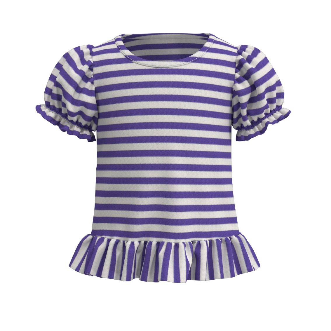 (Pre Order)Summer Girls Ruffled Cotton T-Shirt