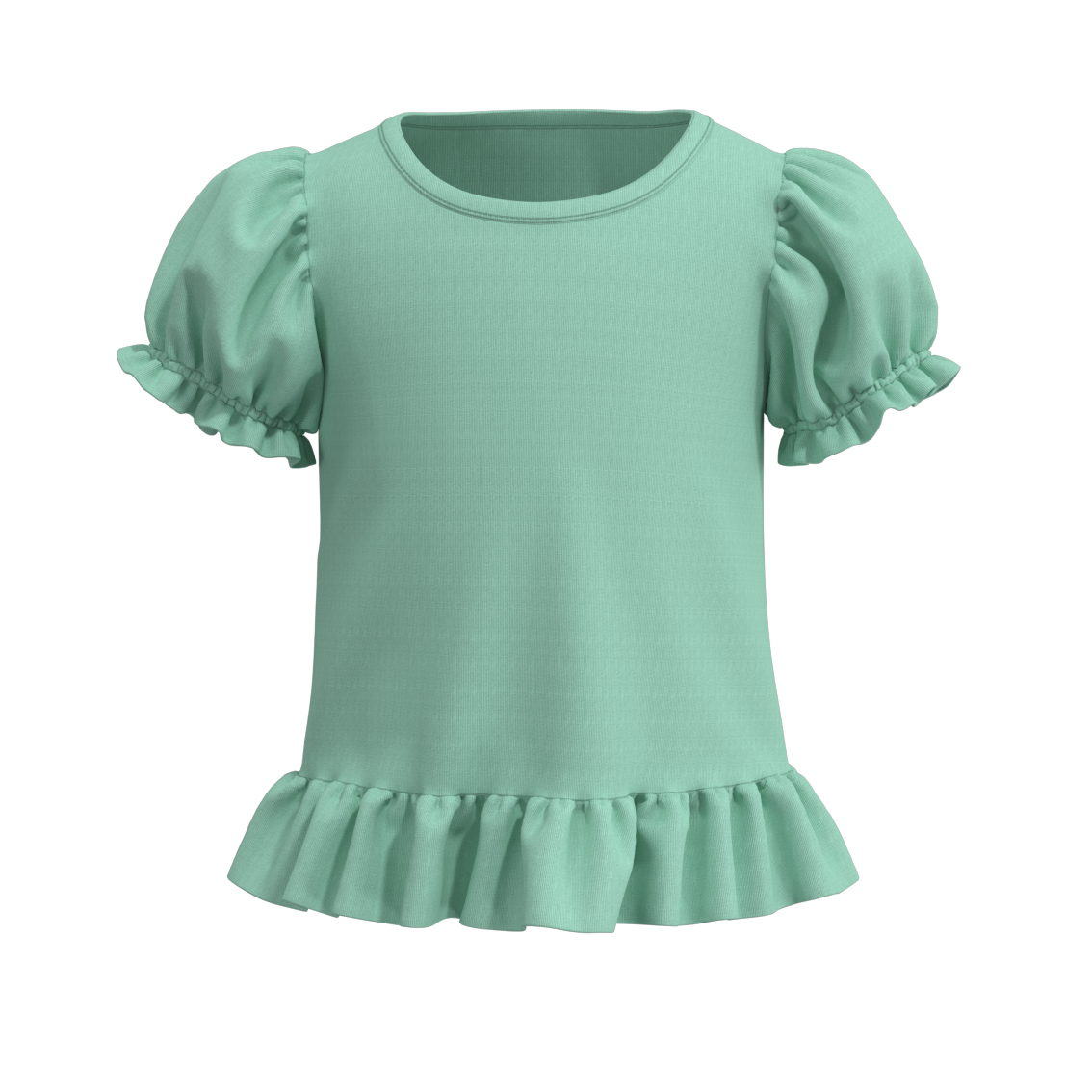 (Pre Order)Summer Girls Ruffled Cotton T-Shirt