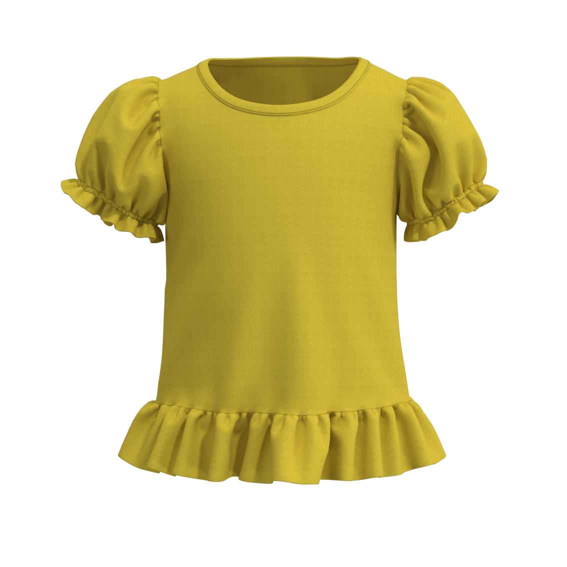 (Pre Order)Summer Girls Ruffled Cotton T-Shirt