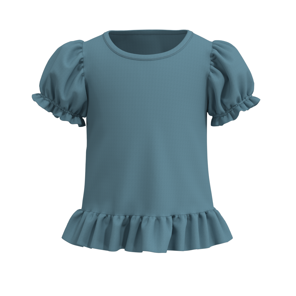 (Pre Order)Summer Girls Ruffled Cotton T-Shirt
