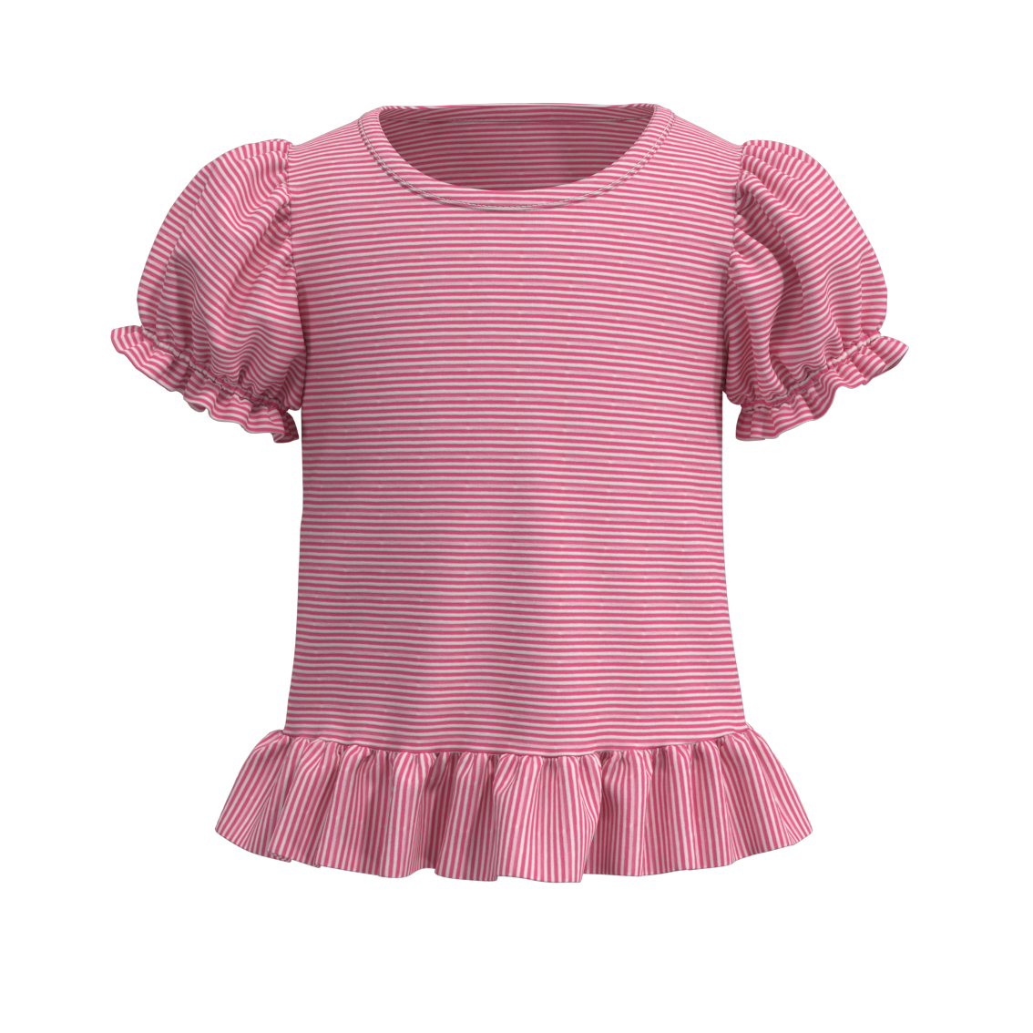 (Pre Order)Summer Girls Ruffled Cotton T-Shirt