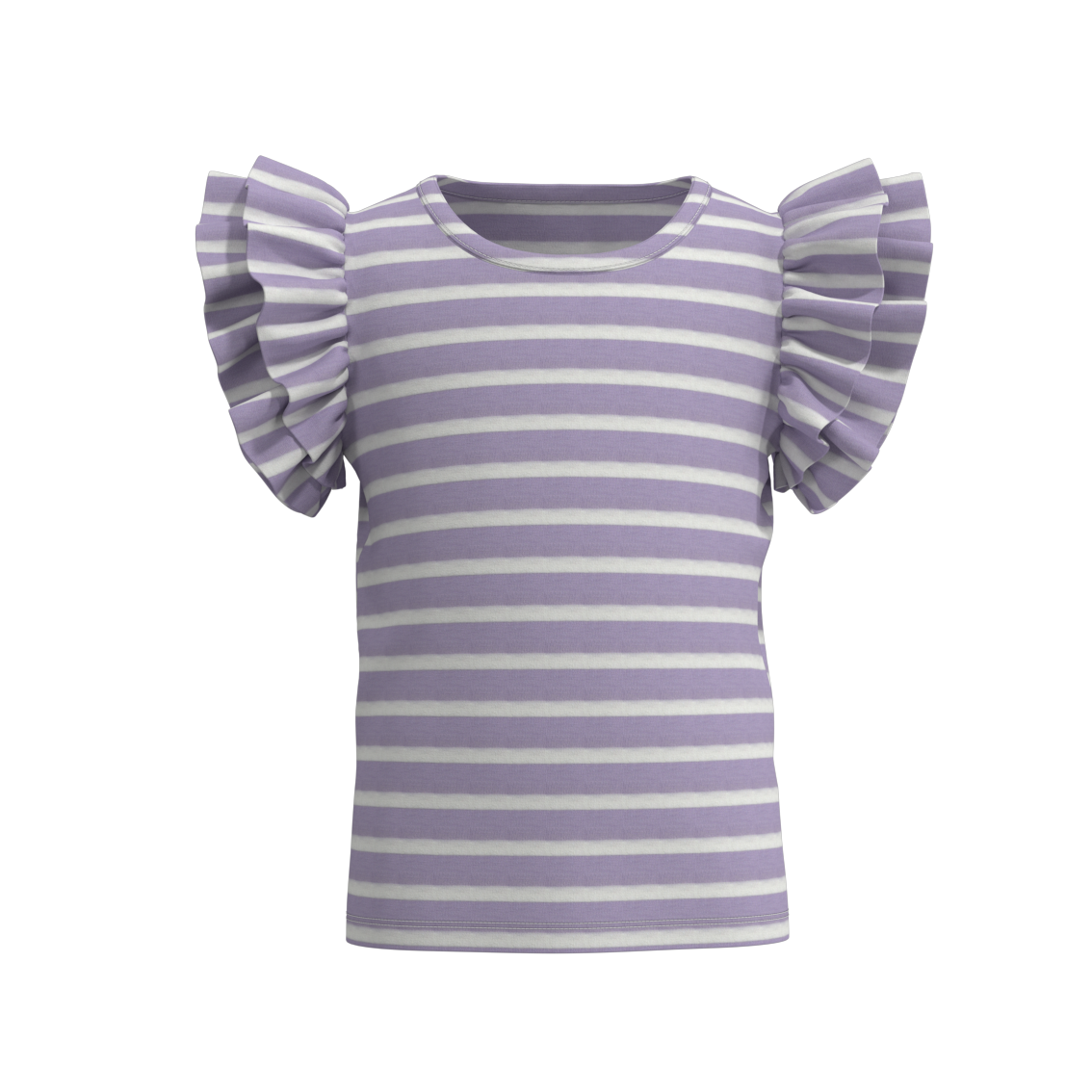 (Pre Order)Summer Girls Cotton Ruffled Sleeves Shirt