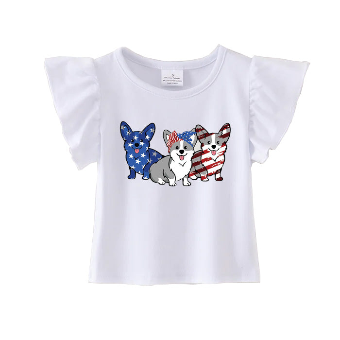 (Pre Order)Patriotic Print Cotton Essential Top
