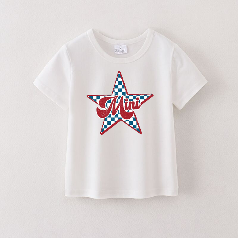 (Pre Order)Patriotic Mommy and Me White Cotton T-Shirts