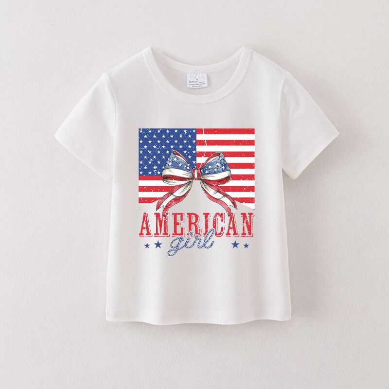 (Pre Order)Patriotic Mommy and Me White Cotton T-Shirts
