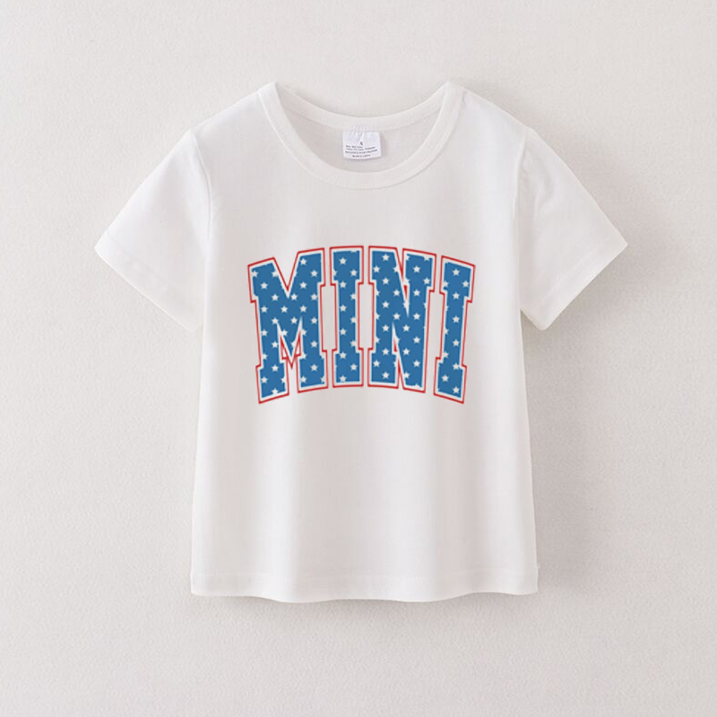 (Pre Order)Patriotic Mommy and Me Short Sleeves Cotton T-Shirts