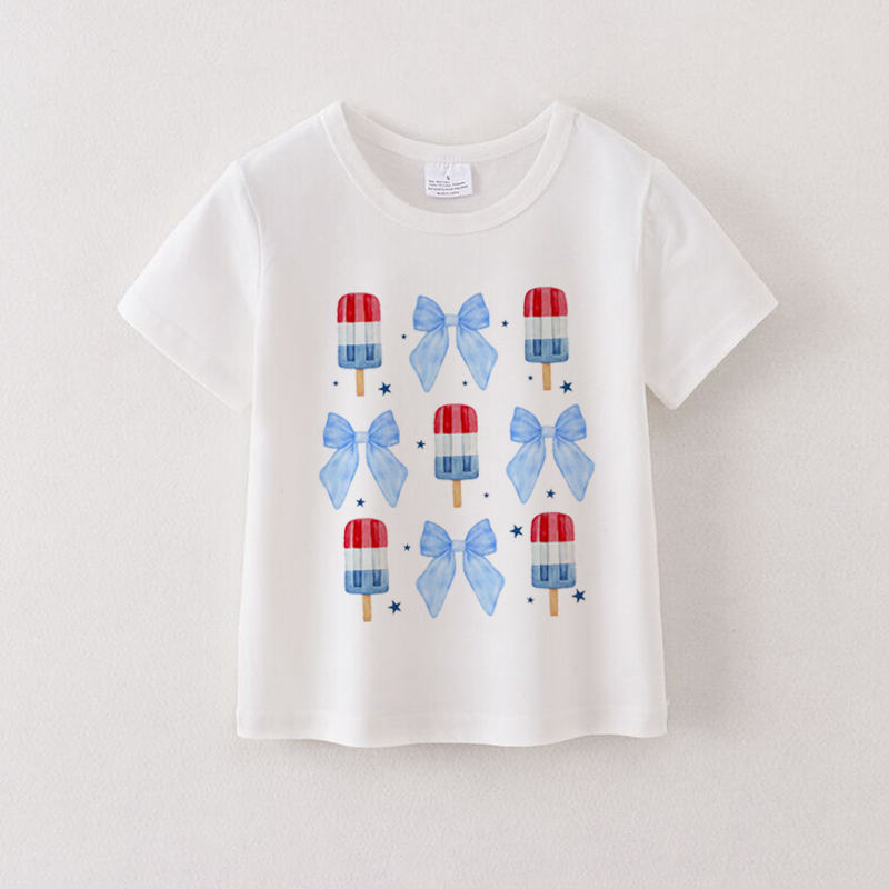 (Pre Order)Patriotic Mommy and Me Short Sleeves Cotton T-Shirts