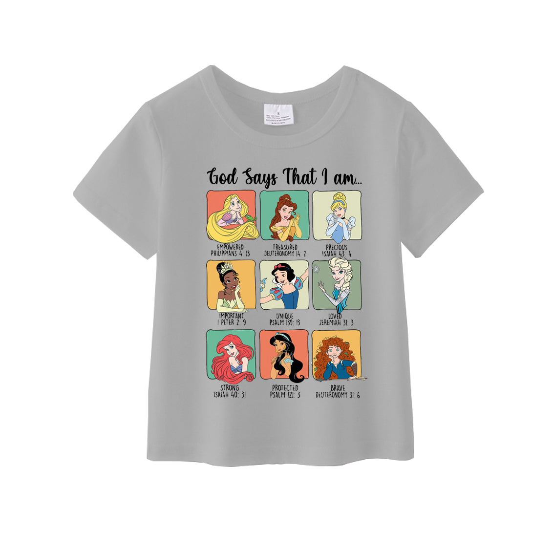 (Pre Order)Girls God Say I Am Cotton Grey Top