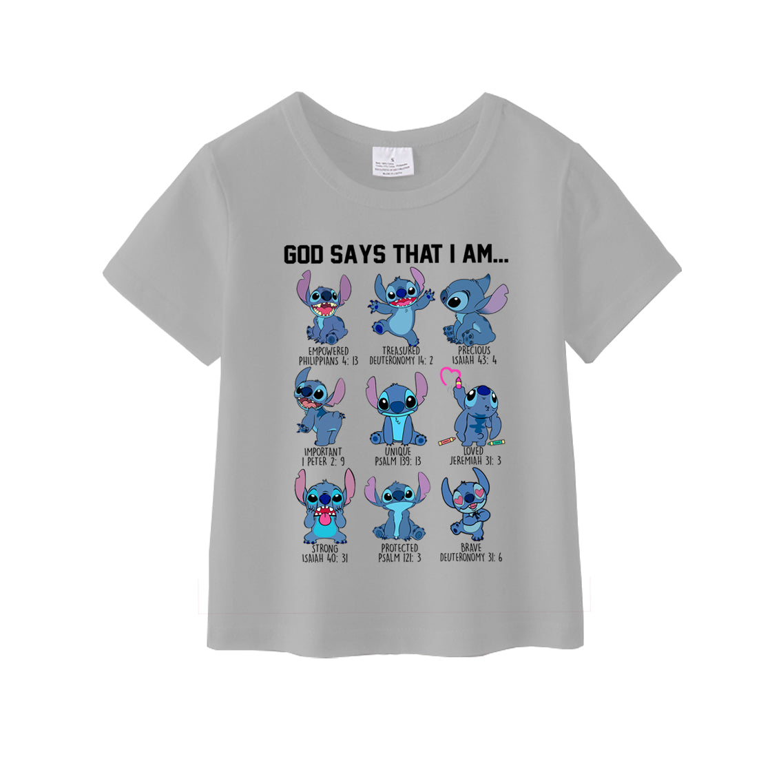 (Pre Order)Girls God Say I Am Cotton Grey Top