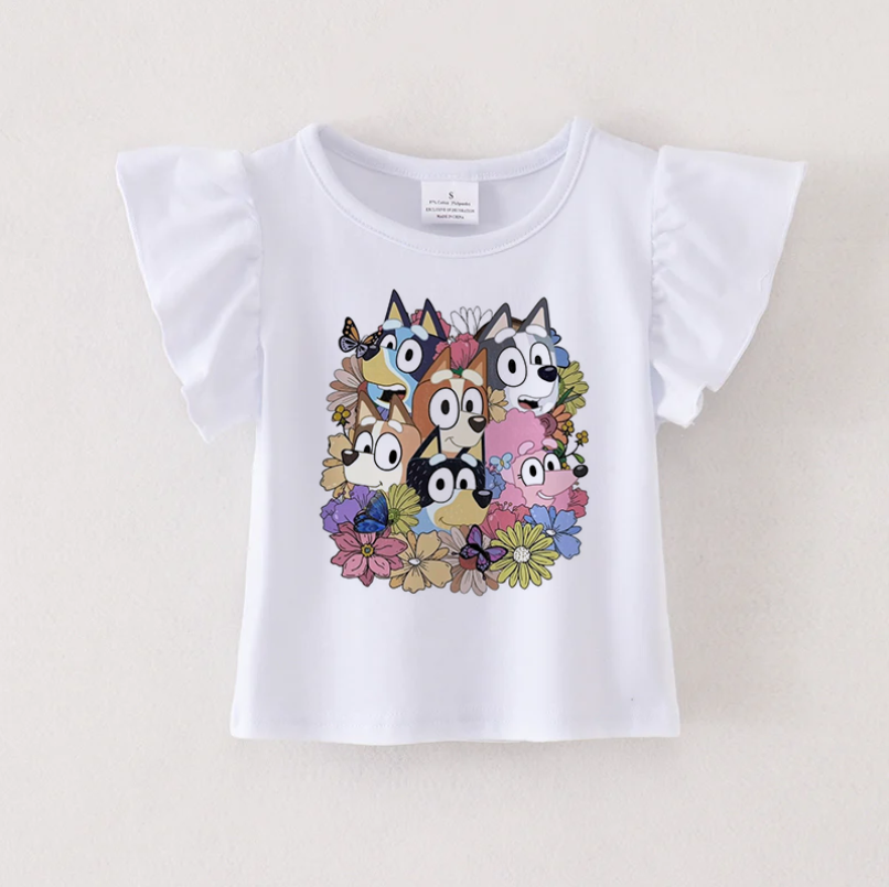 (Pre Order)Print White Cotton Essential Top