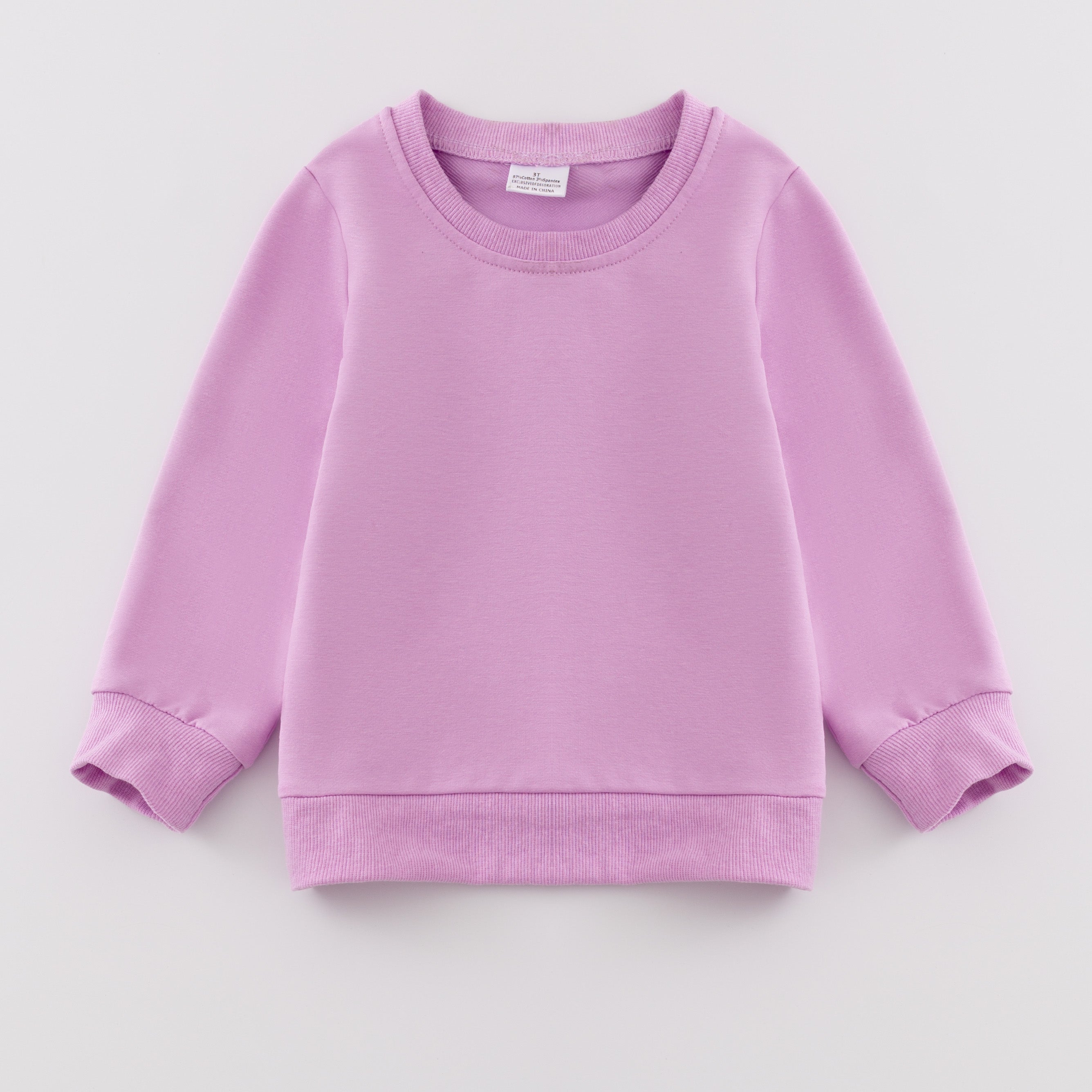 (In Stock E39)Girls Cotton Solid Color Sweatshirt