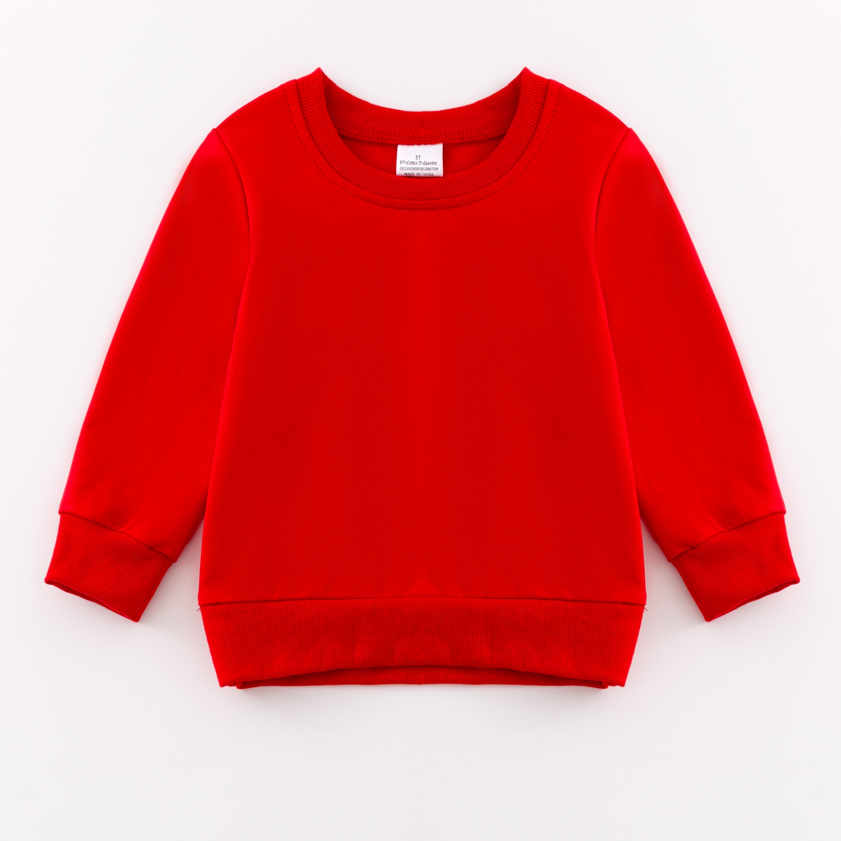(In Stock E39)Girls Cotton Solid Color Sweatshirt