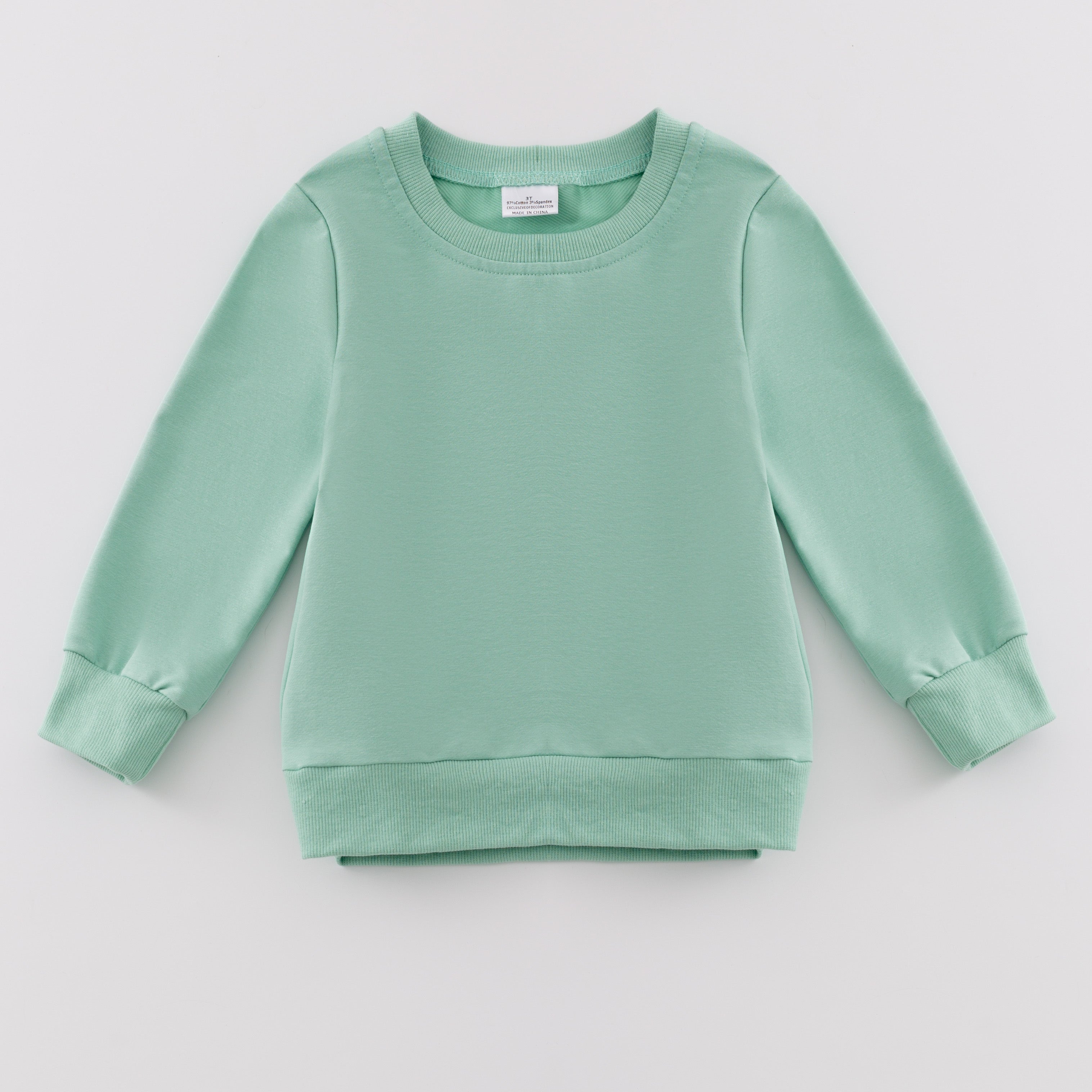 (In Stock E39)Girls Cotton Solid Color Sweatshirt