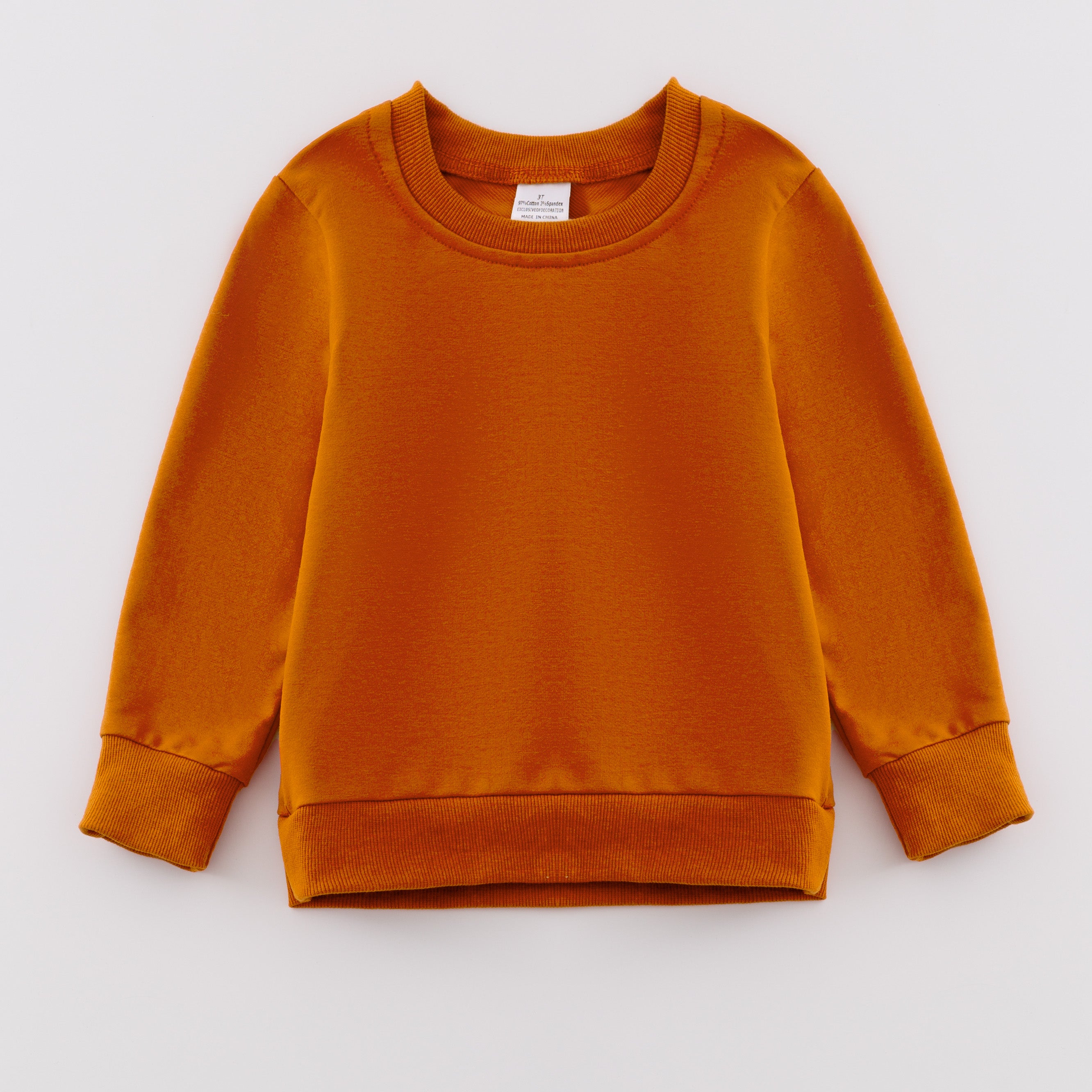 (In Stock E39)Girls Cotton Solid Color Sweatshirt