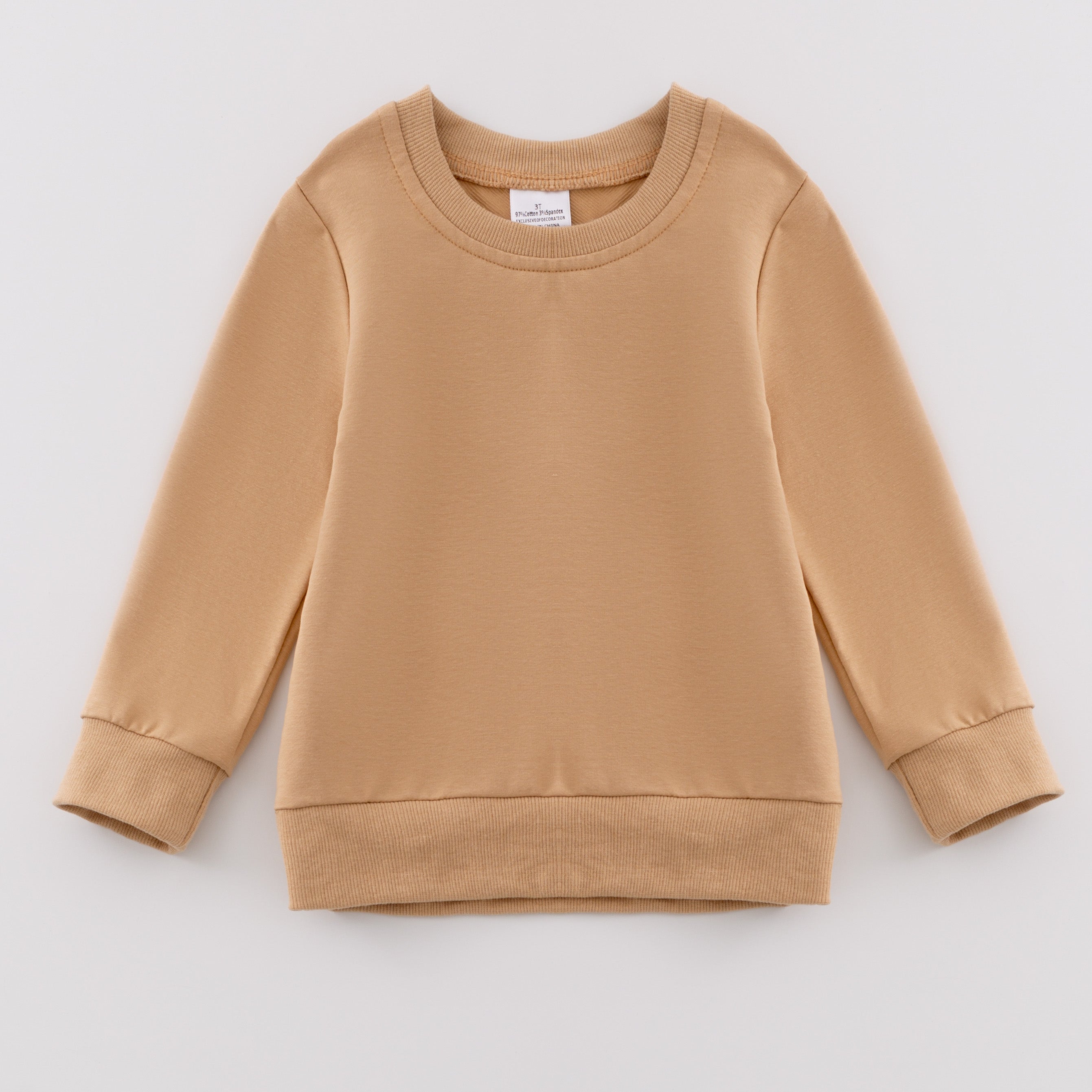 (In Stock E39)Girls Cotton Solid Color Sweatshirt