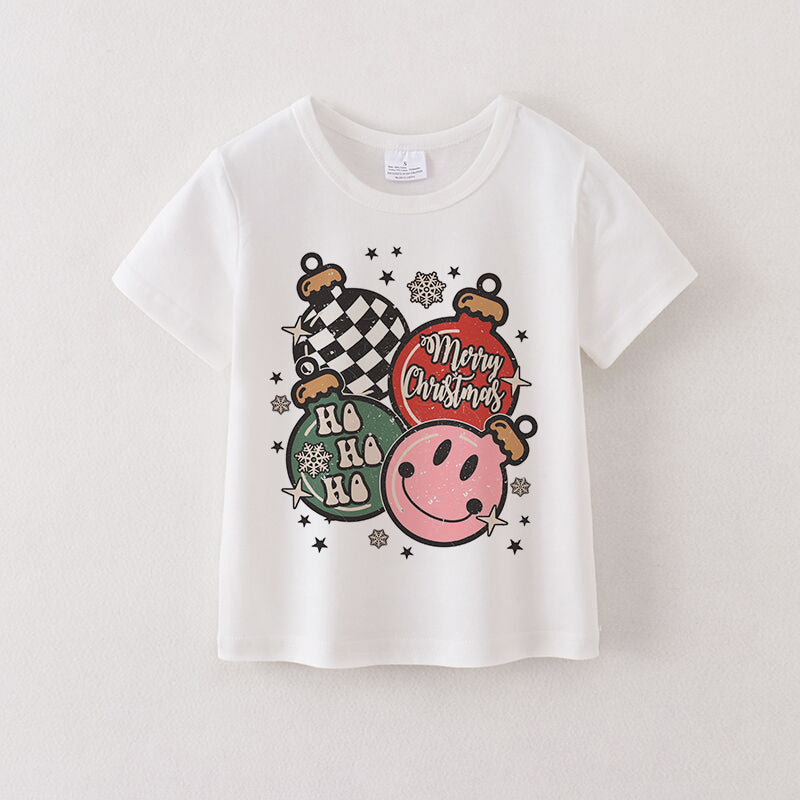 (Pre Order)Christmas Cartoon Print Cotton Top