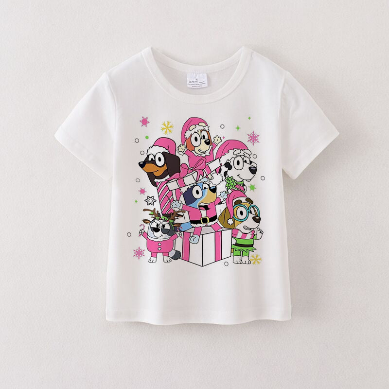 (Pre Order)Christmas Cartoon Print Cotton Top