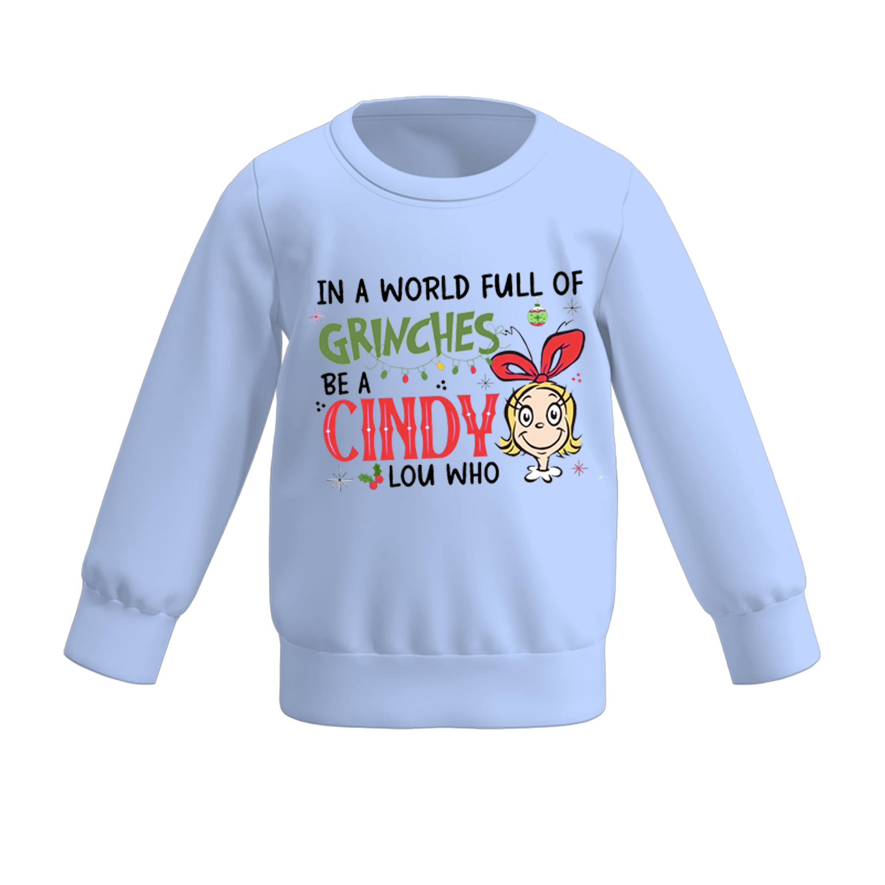 (Pre Order)Girls Christmas Cartoon Print Sweatshirt