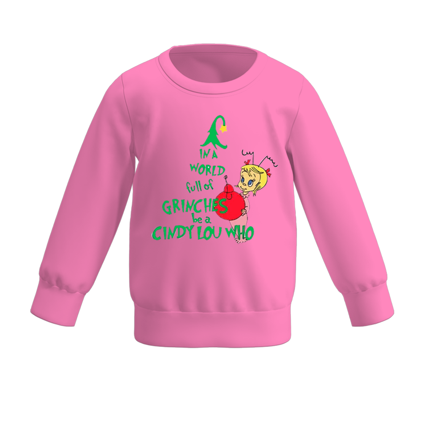 (Pre Order)Girls Christmas Cartoon Print Sweatshirt