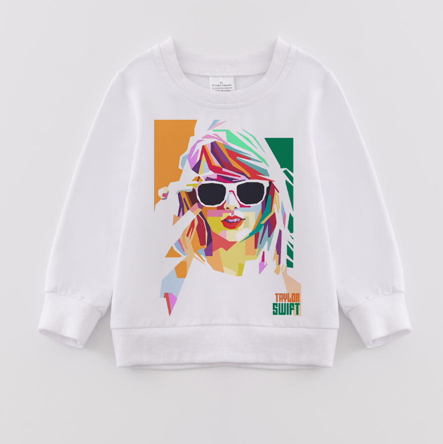 (Pre Order)Girls Fall TS and Cartoon Print Sweatshirt