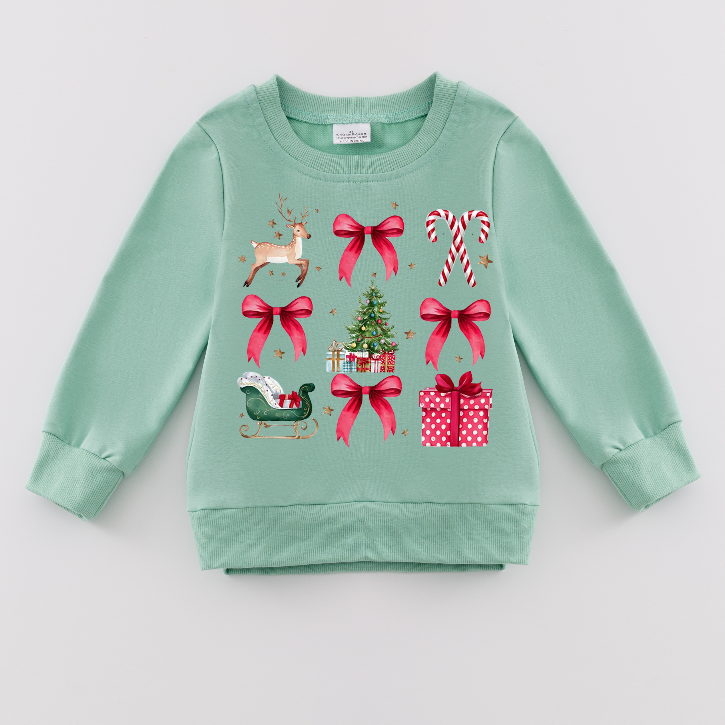 (Pre Order)Girls Christmas Print Sweatshirt