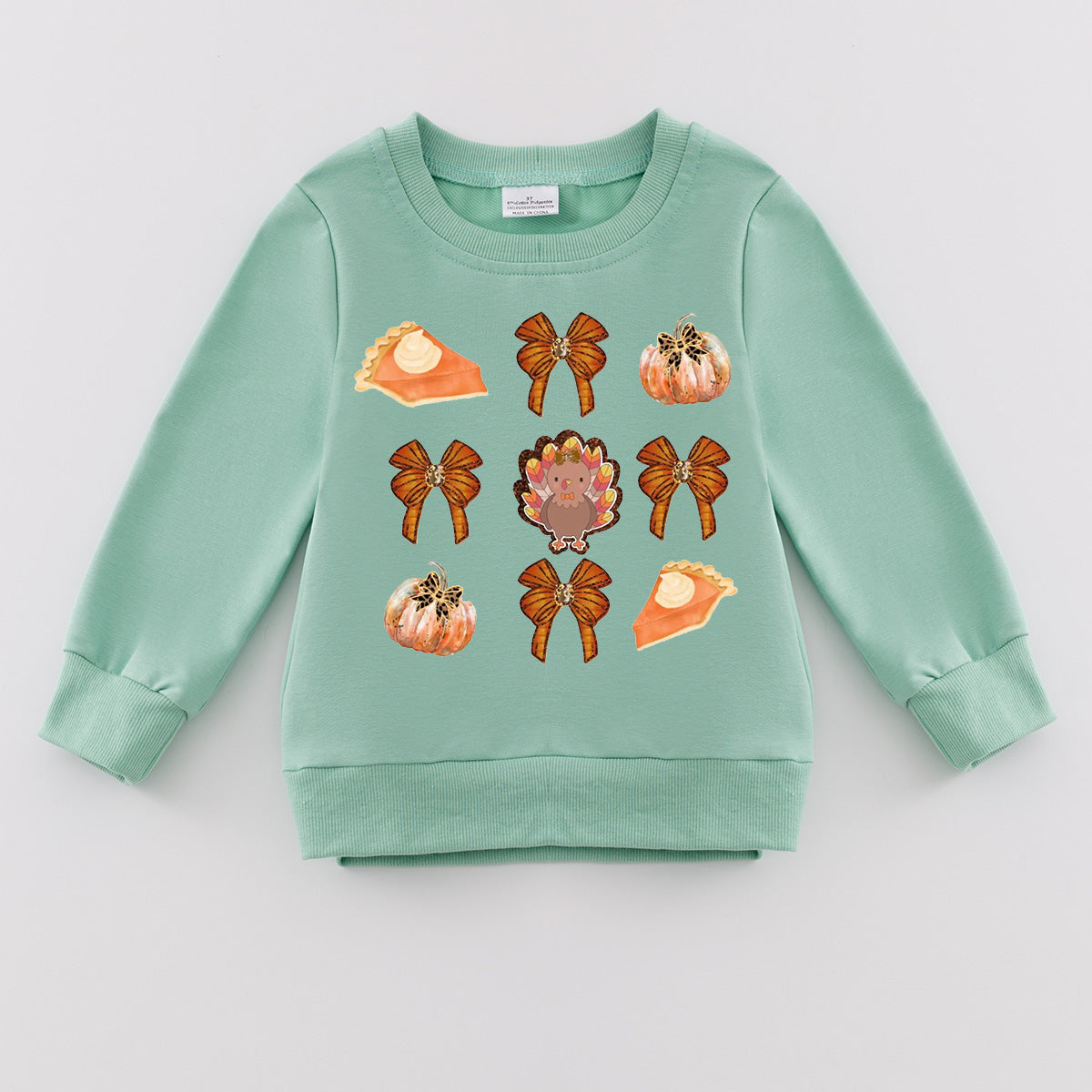 (Pre Order)Girls Thanksgiving Print Sweatshirt