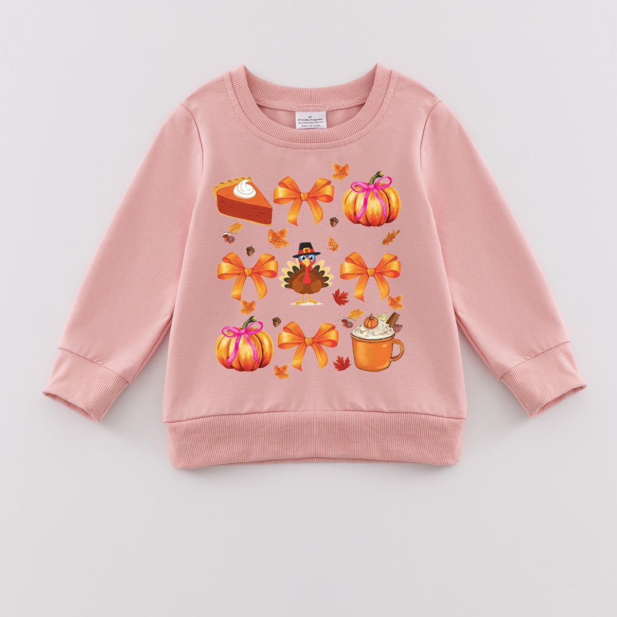 (Pre Order)Girls Thanksgiving Print Sweatshirt