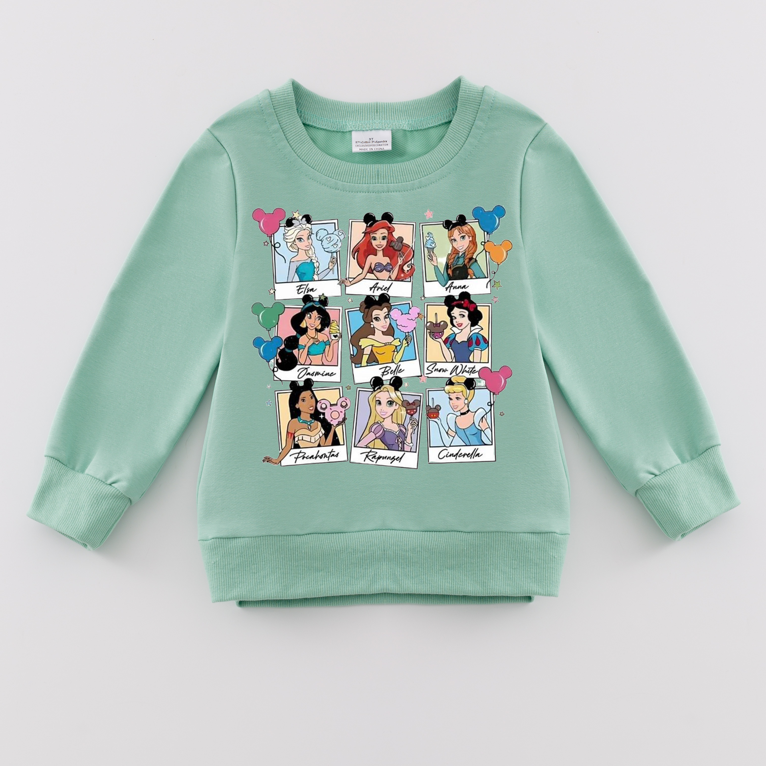 (Pre Order)Girls Fall Cartoon Print Sweatshirt