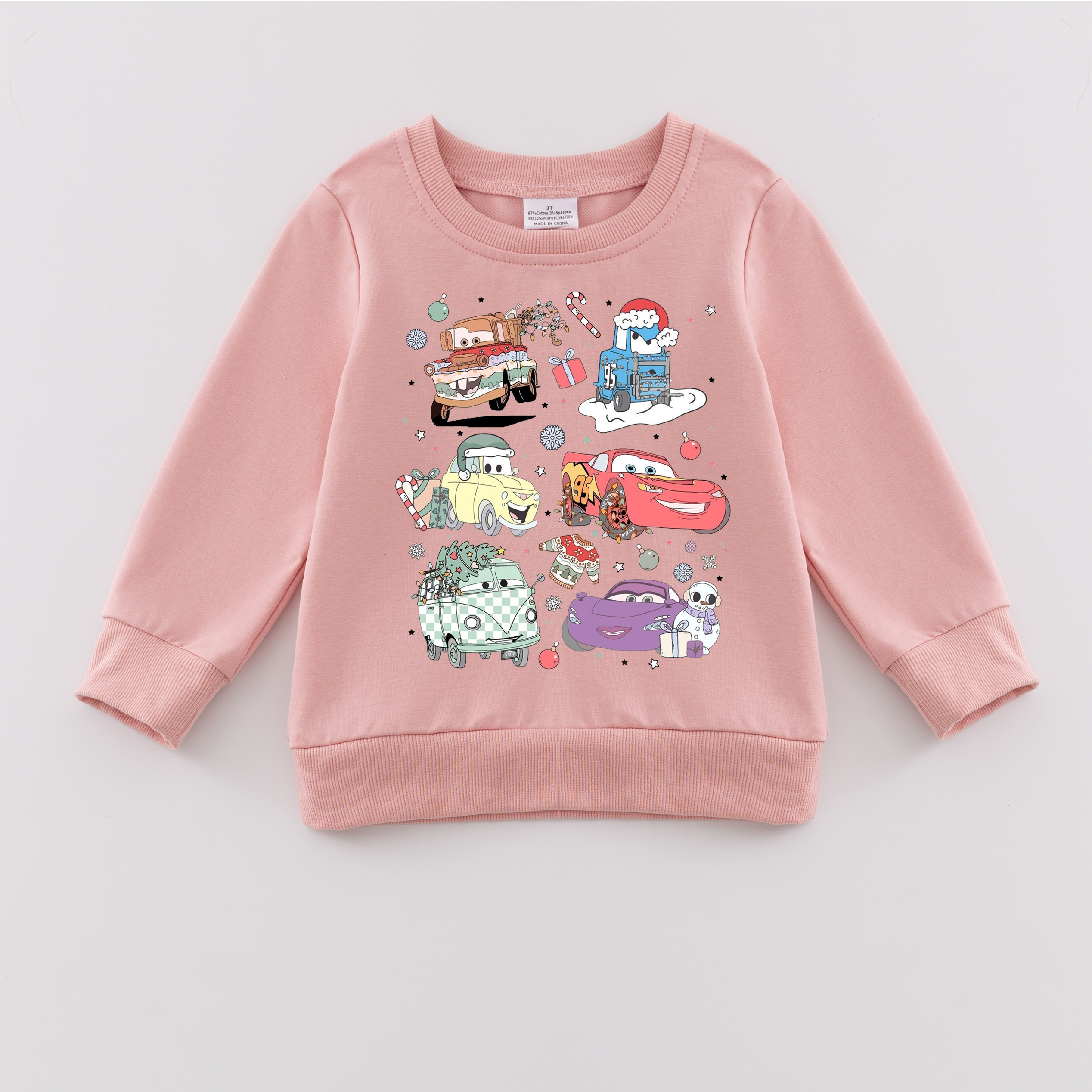 (Pre Order)Girls Fall Cartoon Print Sweatshirt