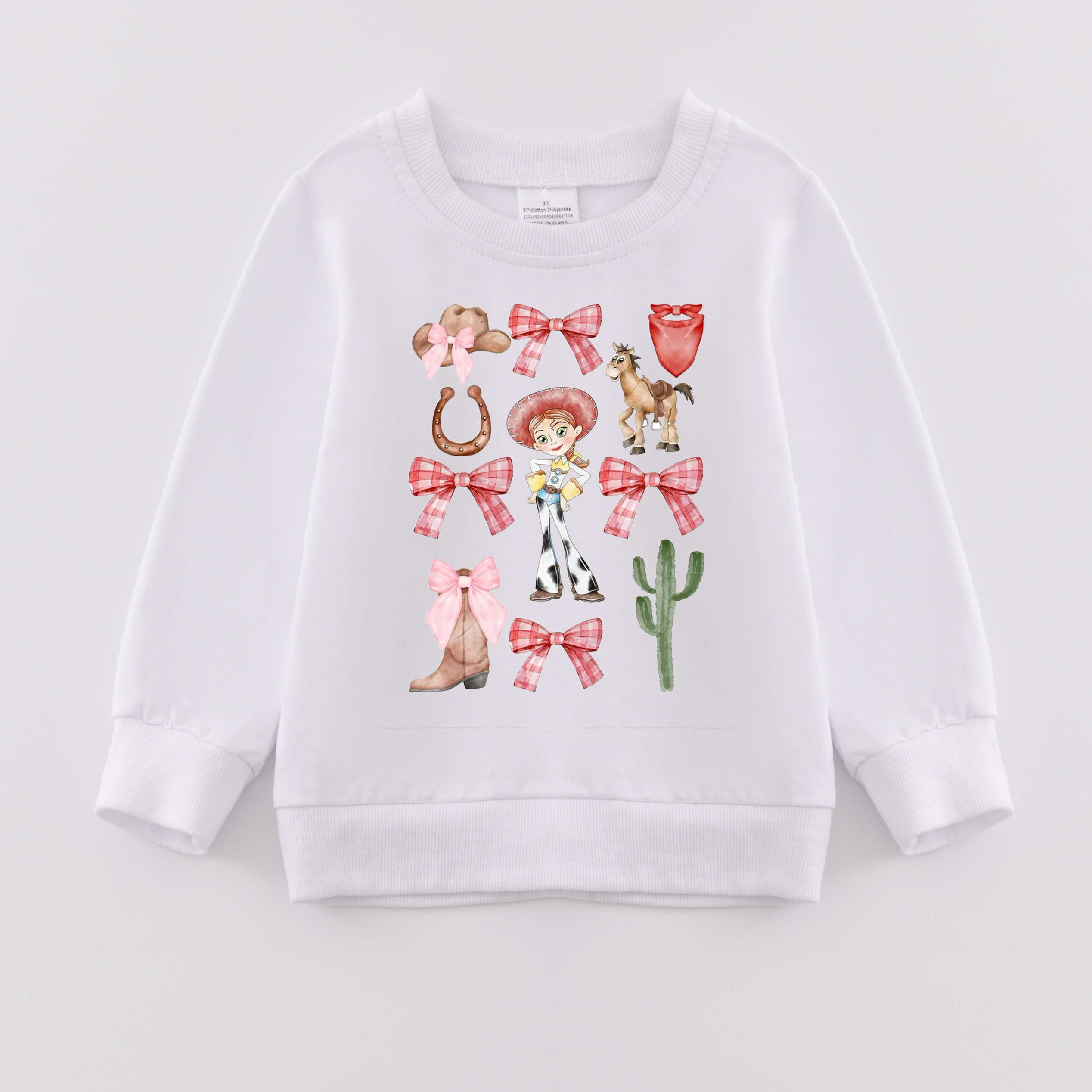 (Pre Order)Girls Fall Cartoon Print Sweatshirt