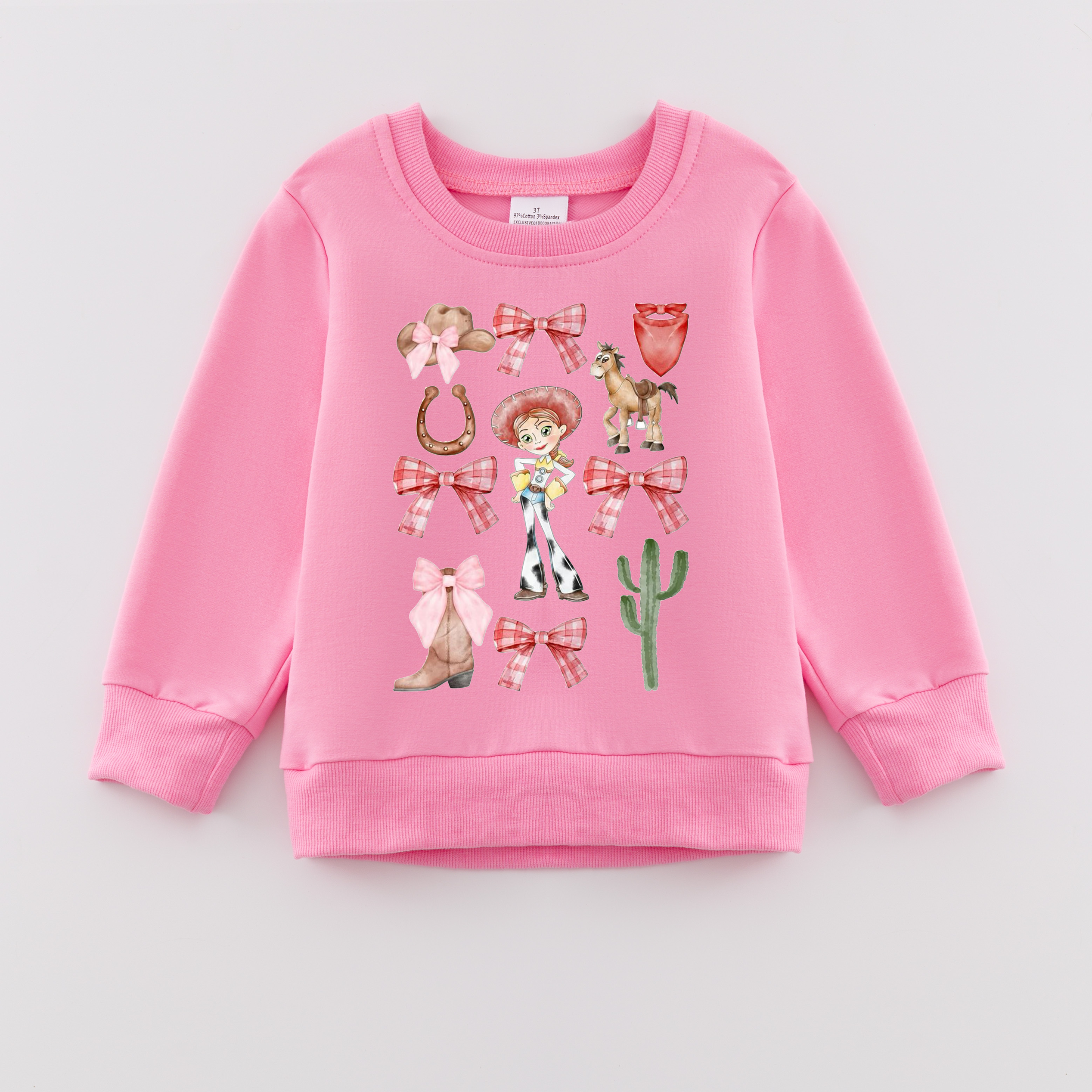 (Pre Order)Girls Fall Cartoon Print Sweatshirt