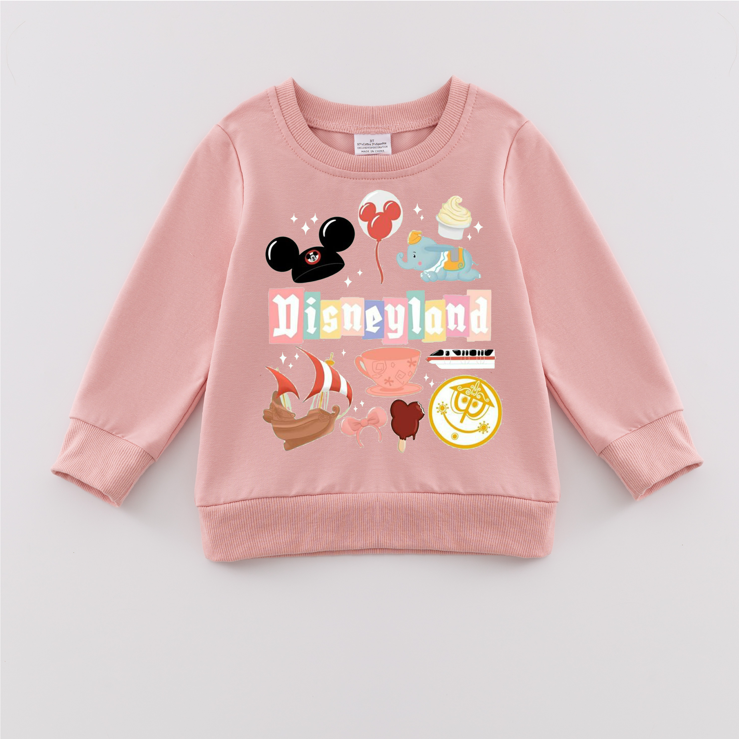(Pre Order)Girls Fall Cartoon Print Sweatshirt