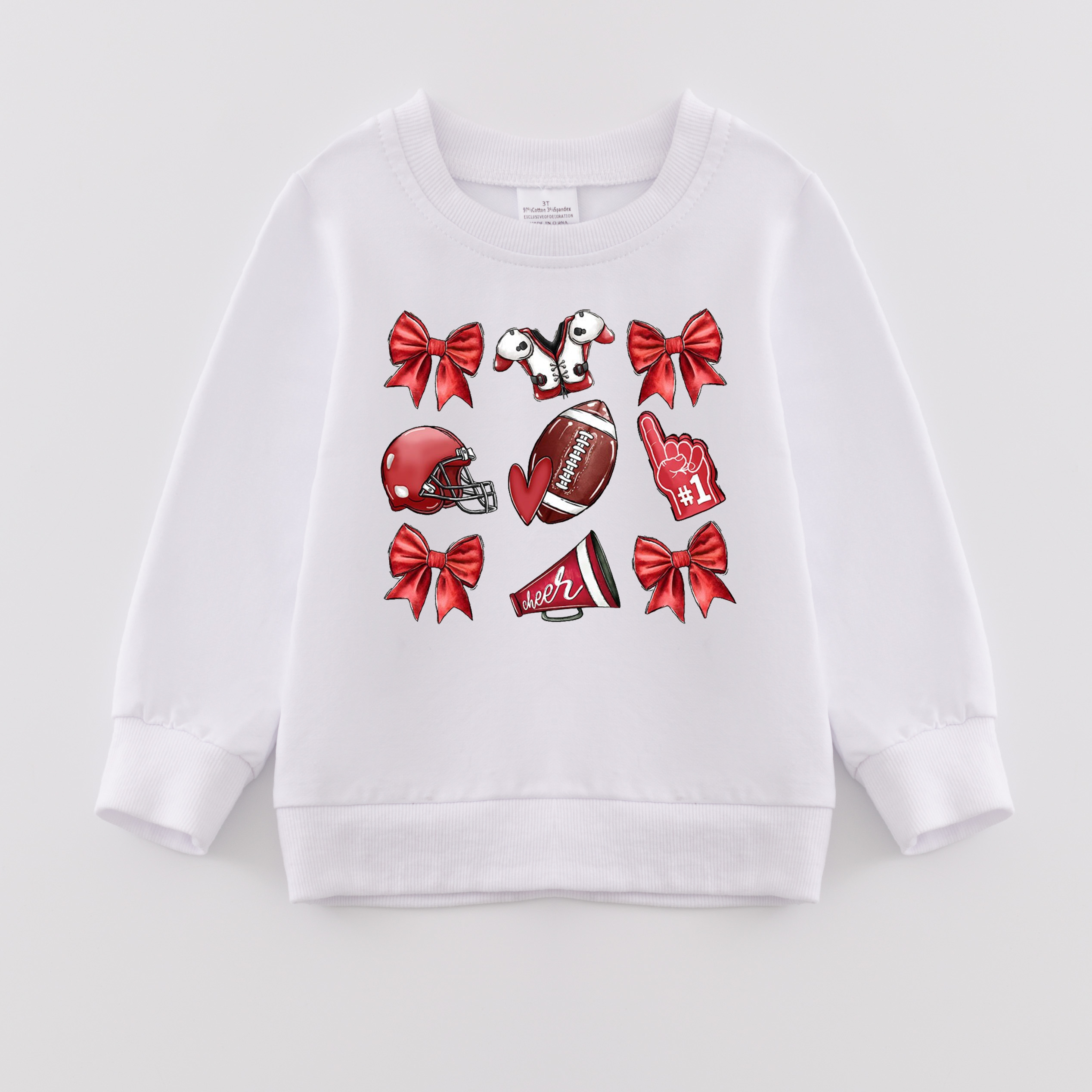 (Pre Order)Girls Fall Football Print Sweatshirt