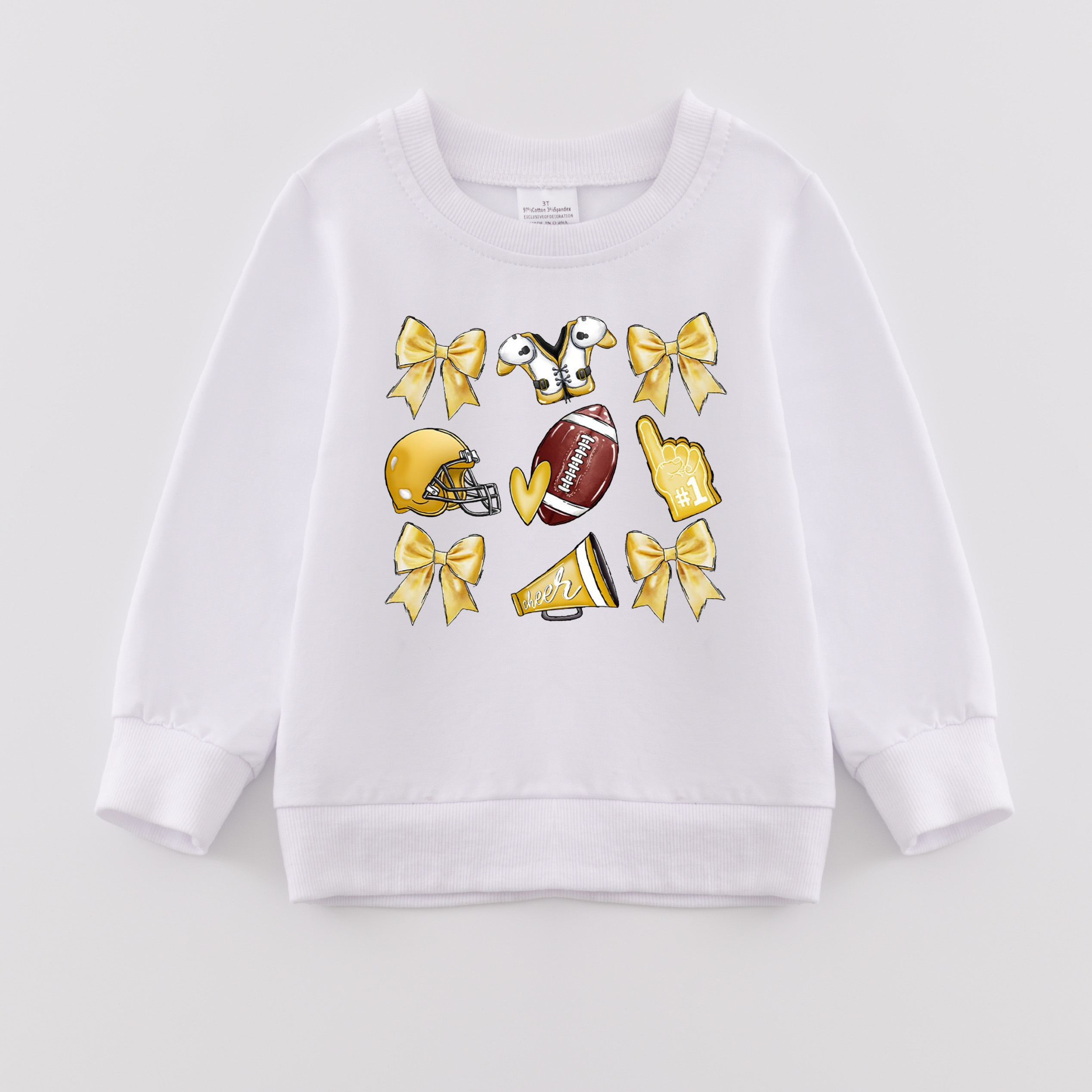 (Pre Order)Girls Fall Football Print Sweatshirt