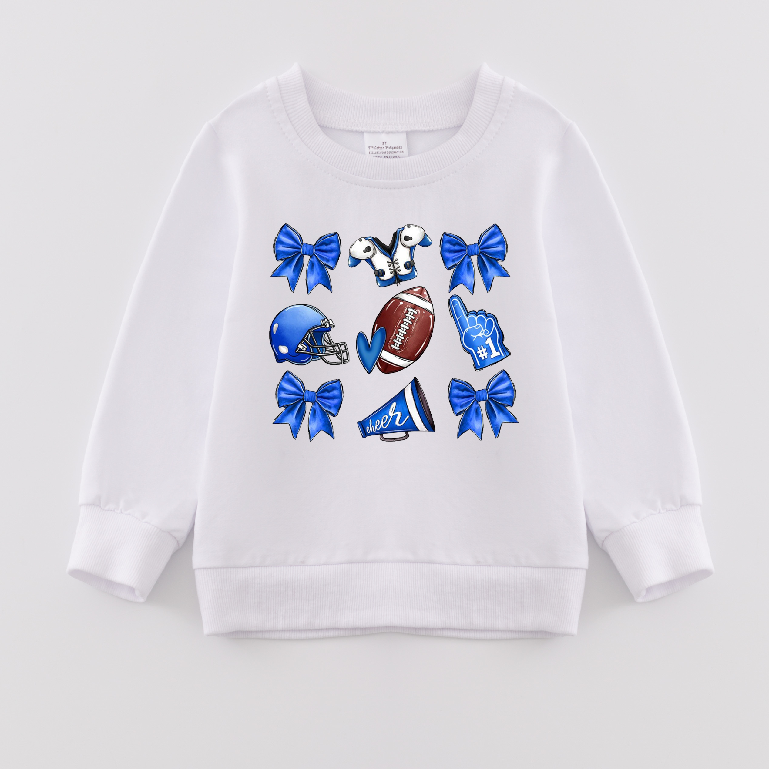 (Pre Order)Girls Fall Football Print Sweatshirt