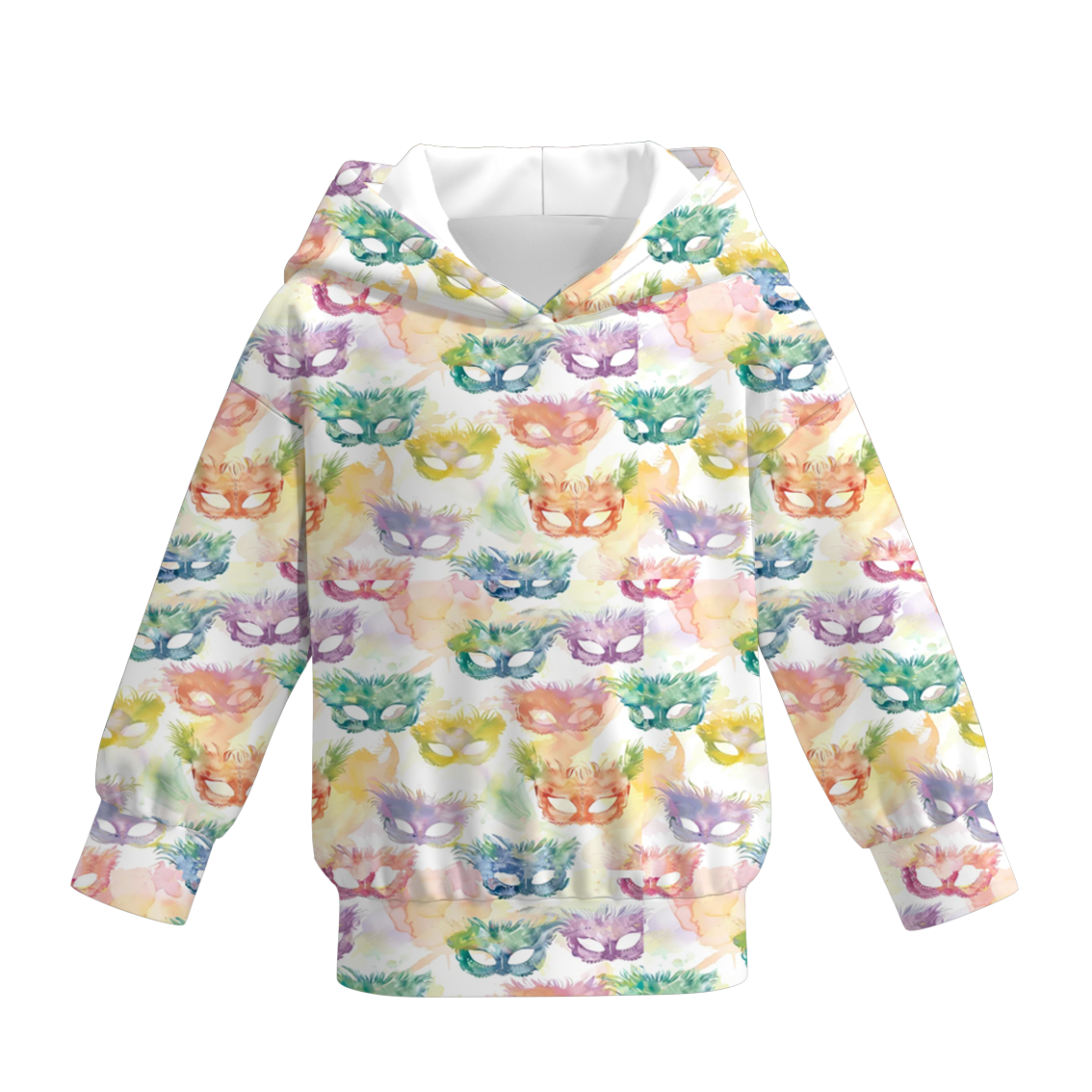 (Pre Order)Girls Mardi Gras Print Dress Hoodie