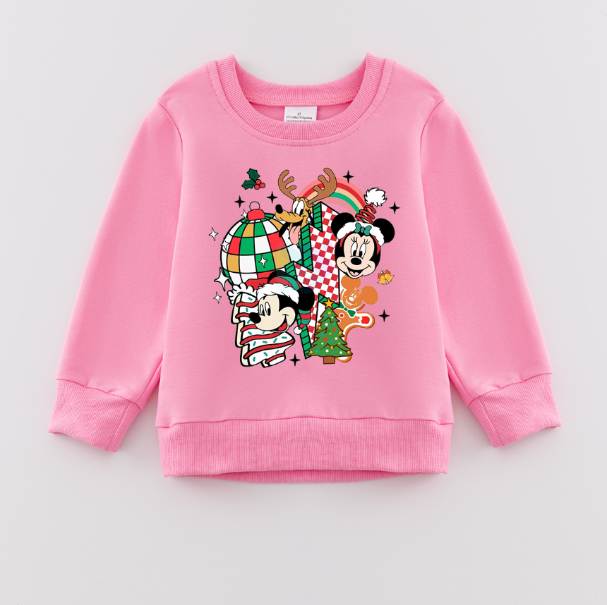 (Pre Order)Girls Christmas Print Sweatshirt