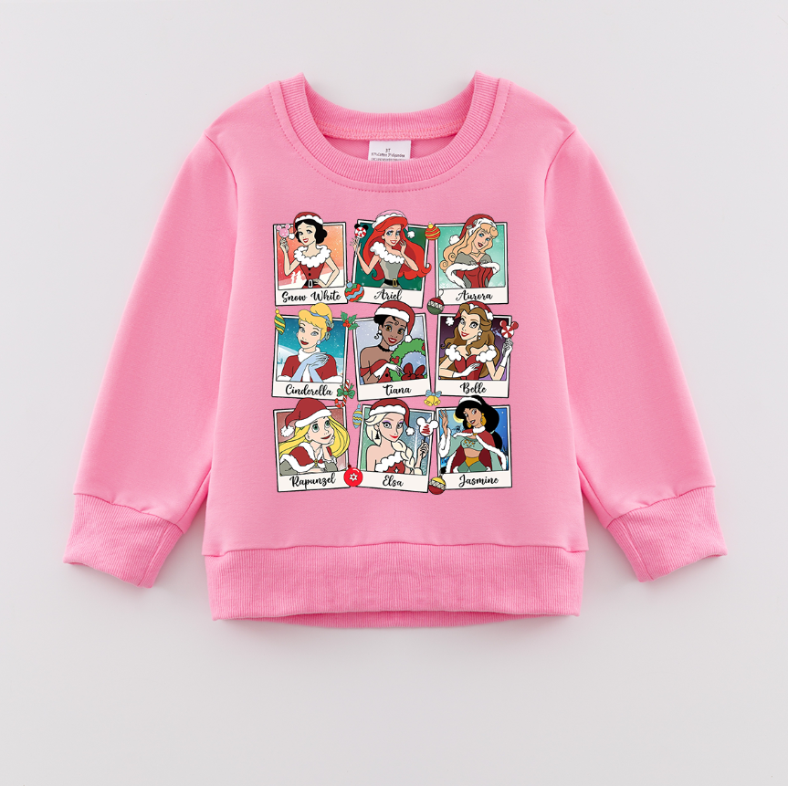 (Pre Order)Girls Christmas Print Sweatshirt