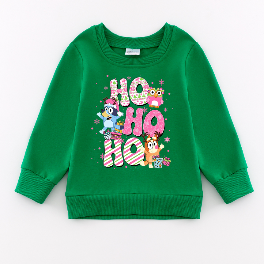 (Pre Order)Girls Christmas Print Sweatshirt
