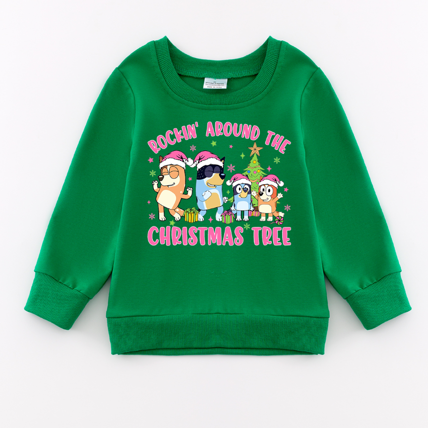 (Pre Order)Girls Christmas Print Sweatshirt