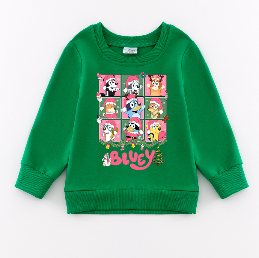 (Pre Order)Girls Christmas Print Sweatshirt