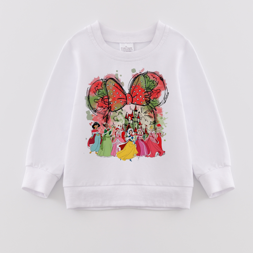 (Pre Order)Girls Christmas Print Sweatshirt