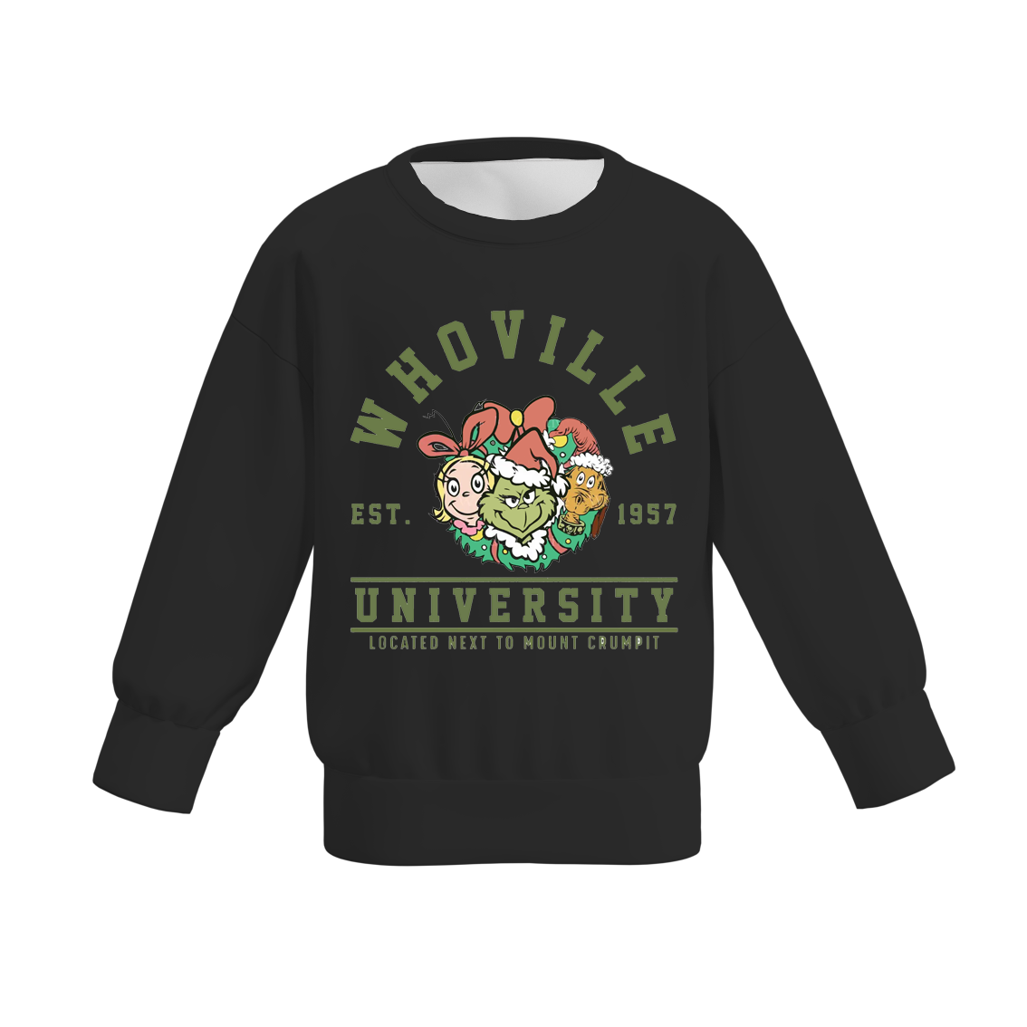 (Pre Order)Girls Christmas Cartoon Print Sweatshirt