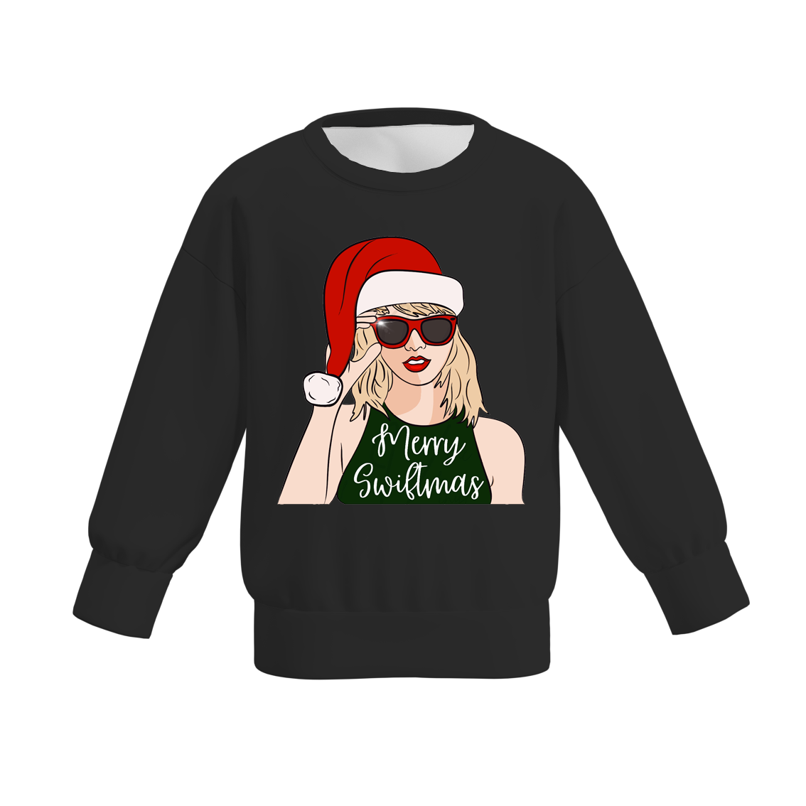 (Pre Order)Girls Christmas Cartoon Print Sweatshirt